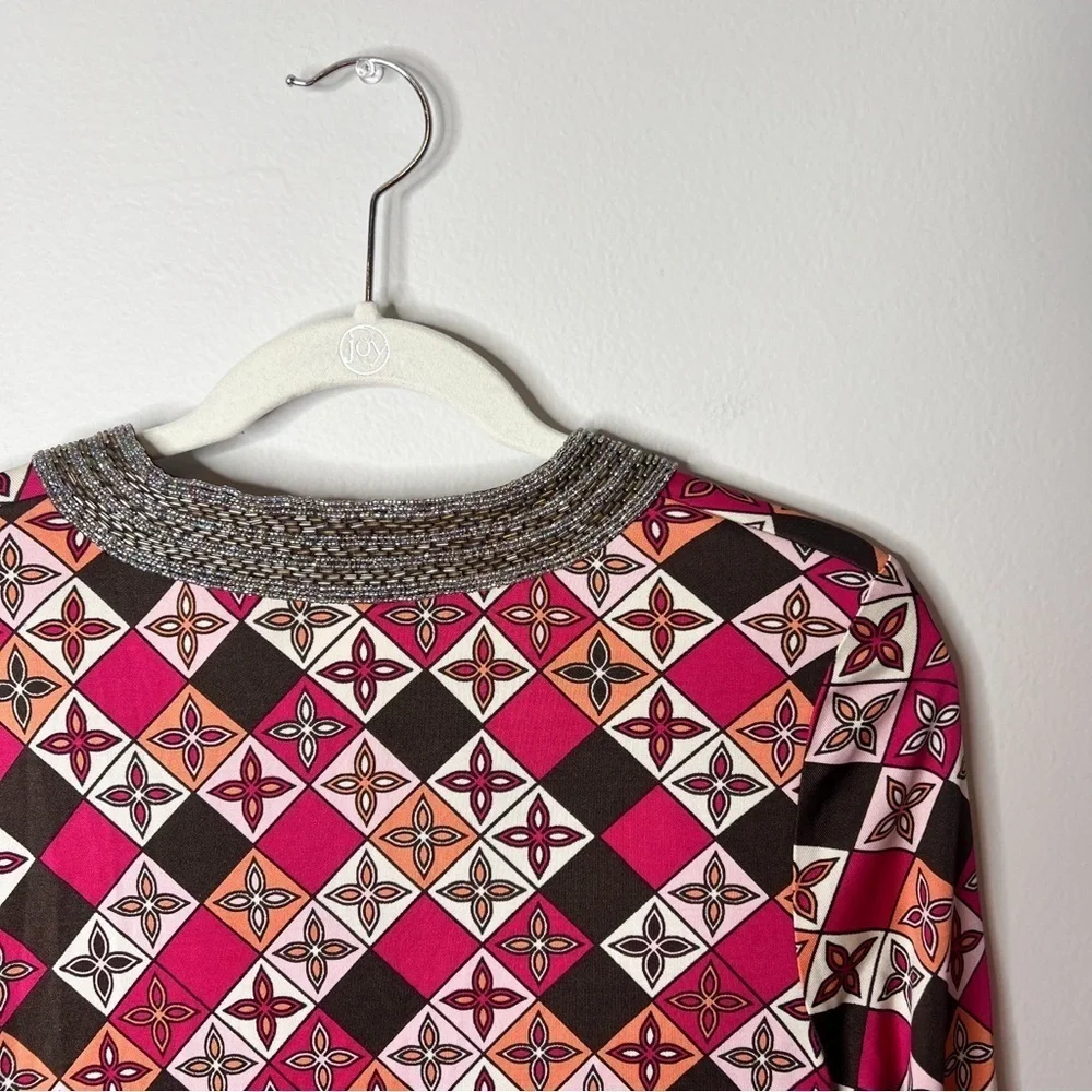 Tory Burch Beaded Silk Tunic Top